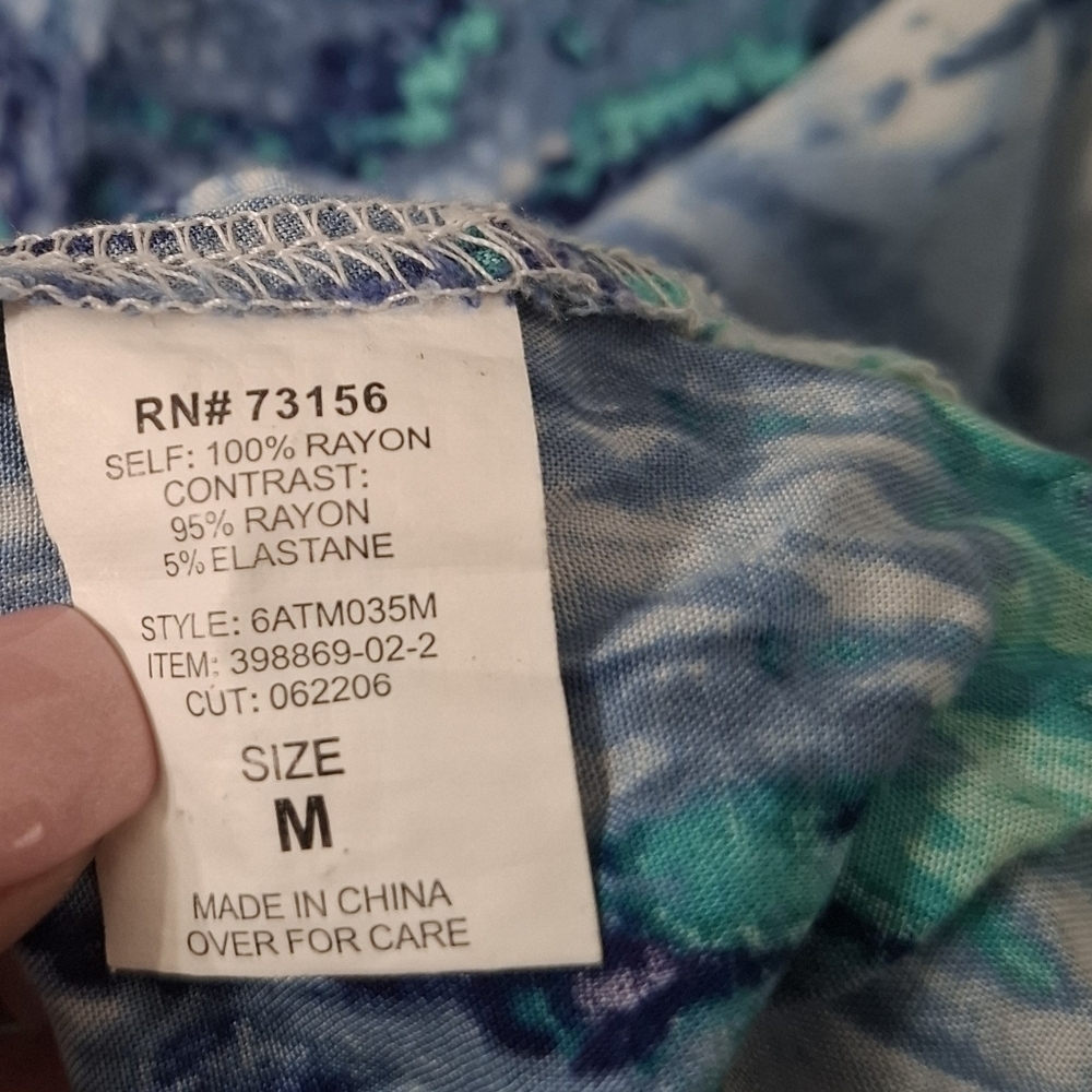 Athleta Mix & Mingle Maxi dress Blue Batik print size M - Picture 9 of 10